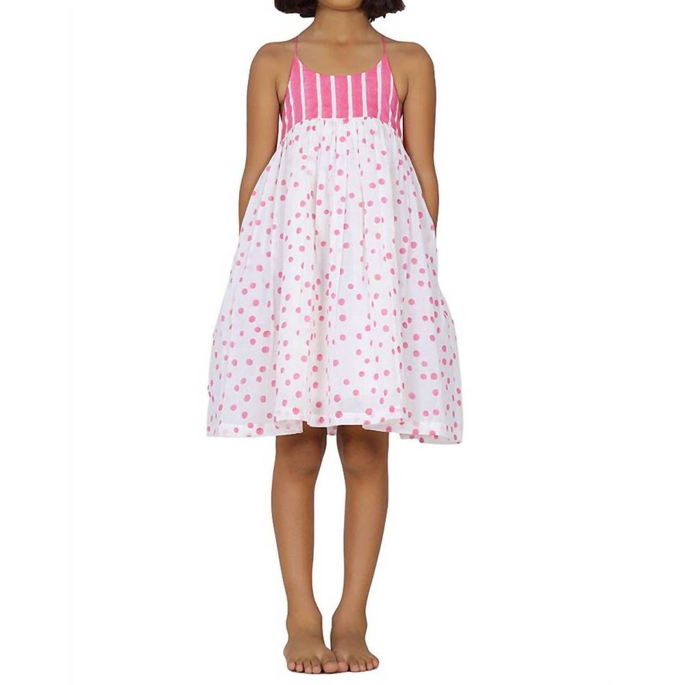 NEW LITTLE PAISLEY PEOPLE girl's mazzy dress in pink polka